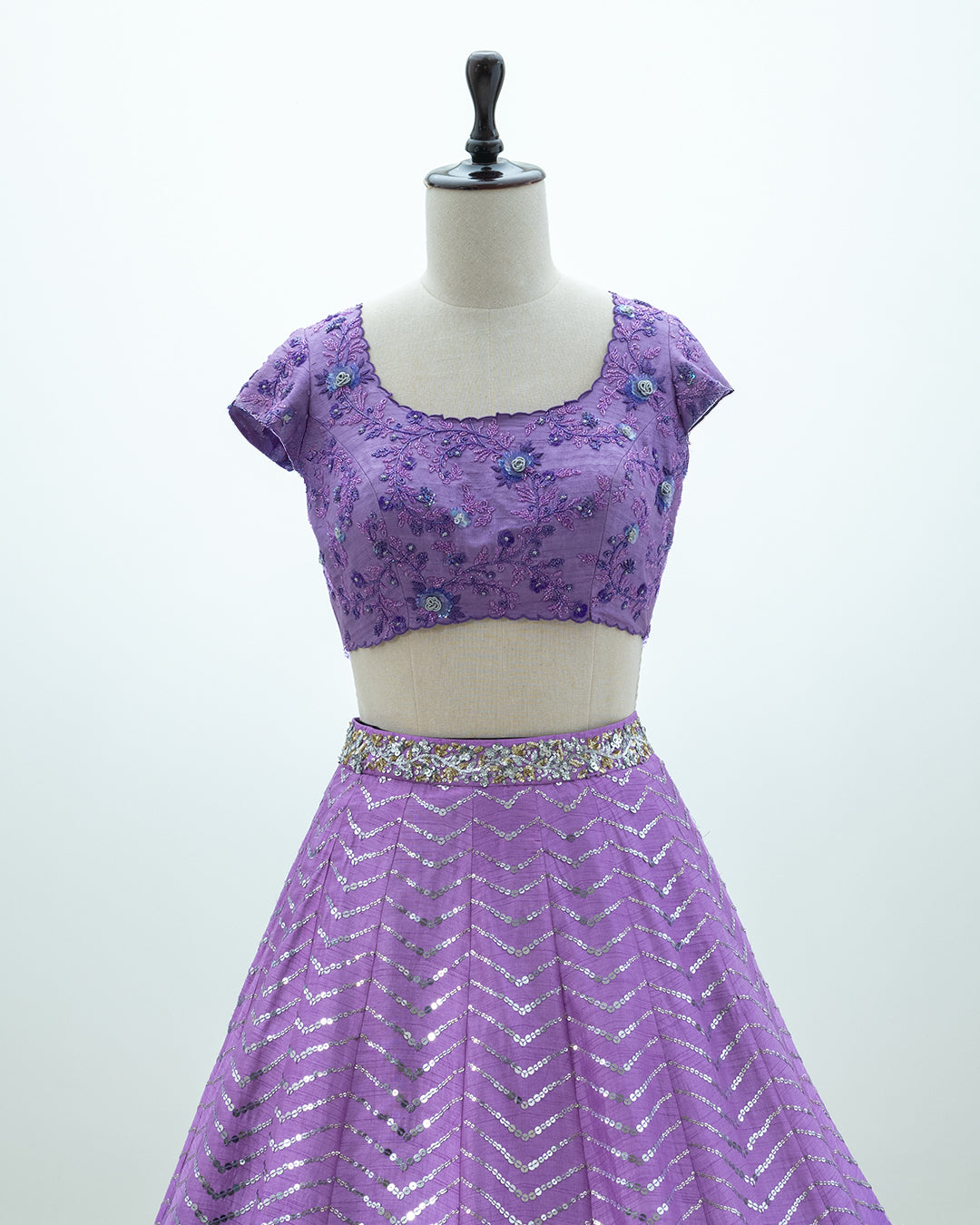 Lavender Sequin Lehenga Set