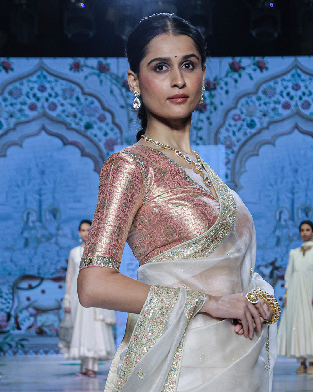 Off-white Organza Saree