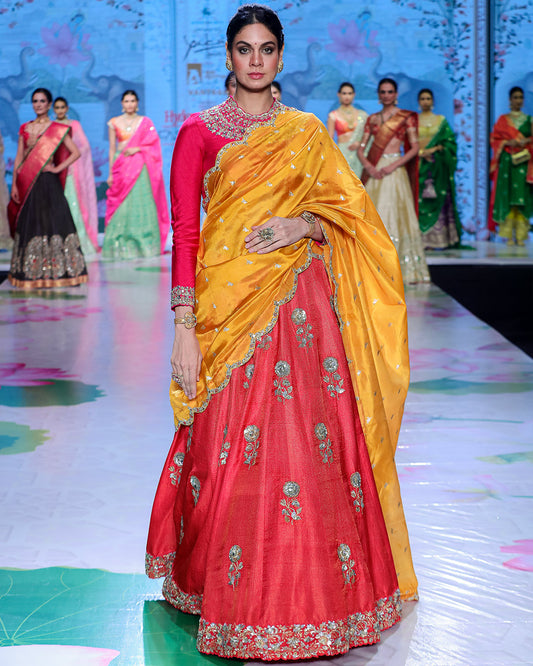 Red Silk Lehenga