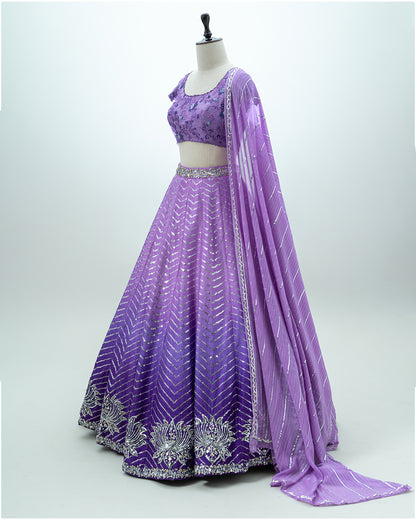 Lavender Sequin Lehenga Set