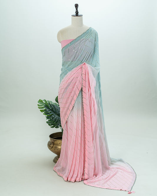 The Ethereal Dusk Ombre Saree
