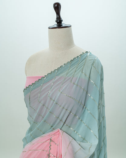 The Ethereal Dusk Ombre Saree
