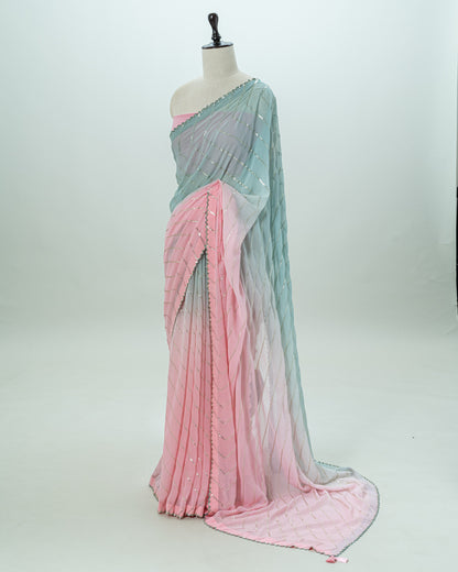 The Ethereal Dusk Ombre Saree