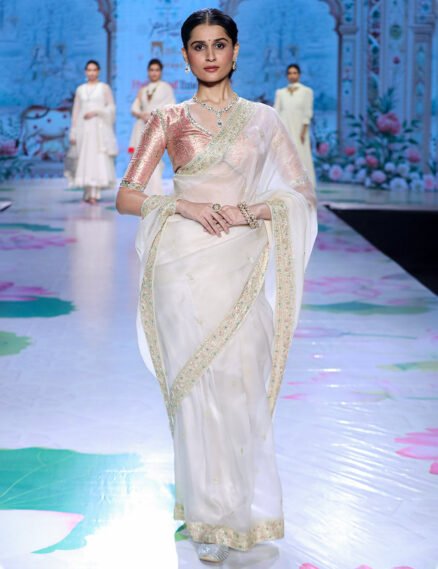 Off-white Organza Saree