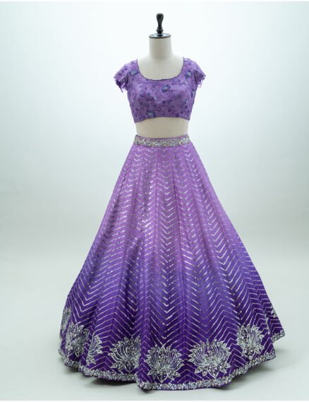 Lavender Sequin Lehenga Set
