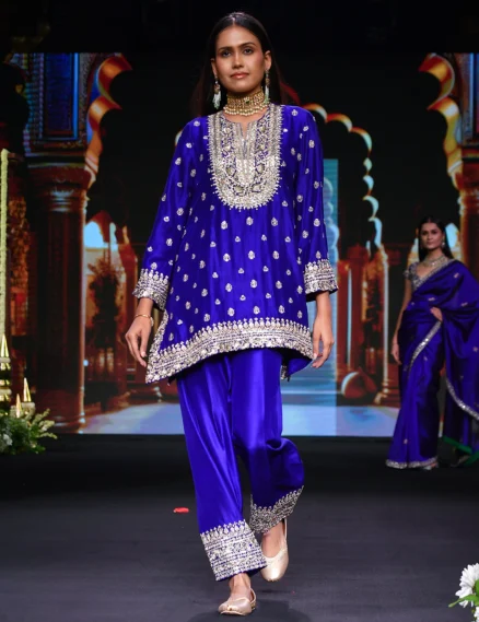 Raw Silk Short Kurta Set