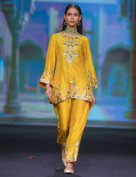 Raw Silk Short Kurta Set